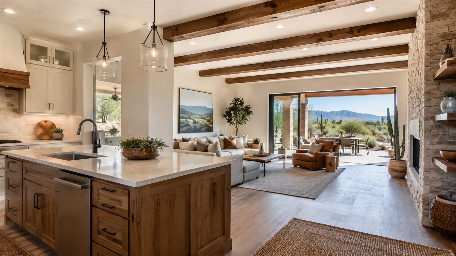 Arizona remodel with open kitchen and living space